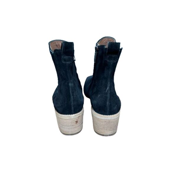 Paul Green Sante Zip Western Chelsea Black Suede Ankle Boots Size 8.5 US /6.5 UK - Picture 3 of 6